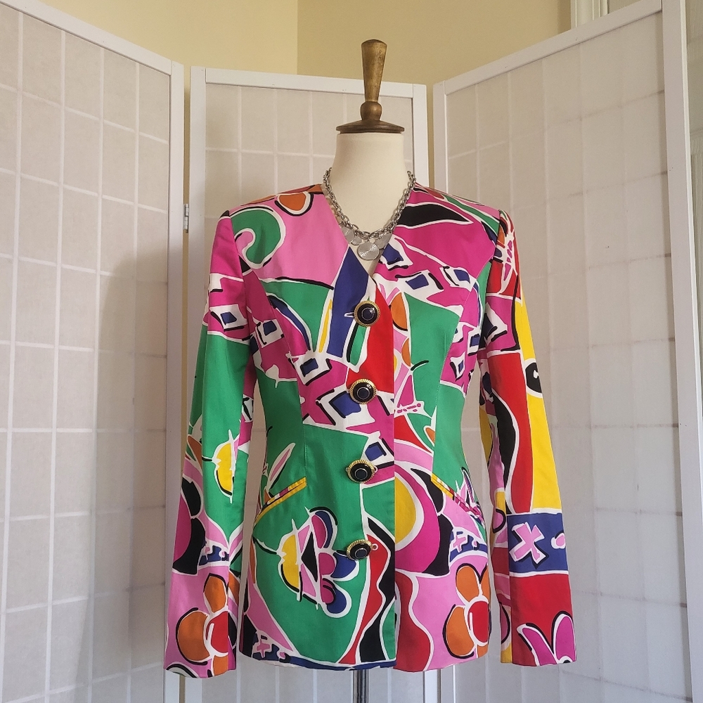 Vintage 80s Disco Blazer Jacket Sz 4
